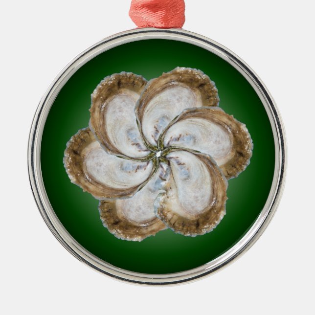 De Metal Ornamento da flor da ostra - design C (Frente)