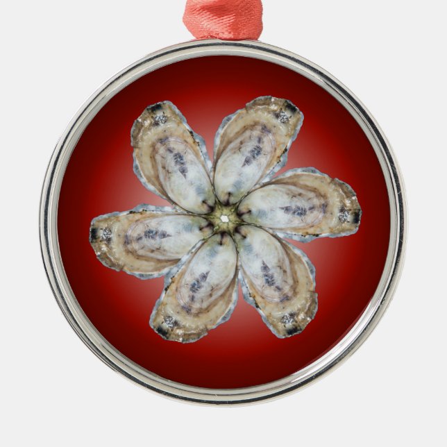 De Metal Ornamento da flor da ostra - projete A (Frente)