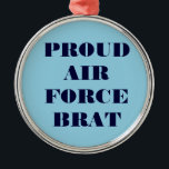 De Metal Ornamento da Força Aérea Ornada Brat<br><div class="desc">Ornamento da Força Aérea Ornada Brat</div>