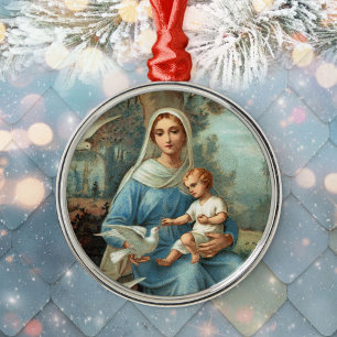 De Metal Ornamento da Madona Azul Francesa