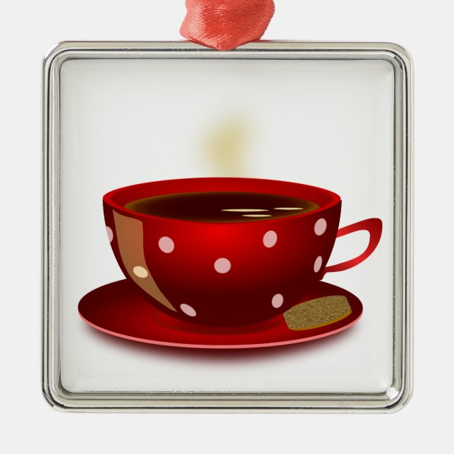 De Metal Ornamento da Taça Red Coffee (Frente)