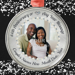 De Metal Ornamento do 10 anos, FOTO, Personalizado