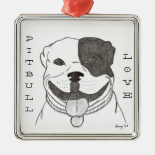 De Metal Ornamento do Amor Pitbull