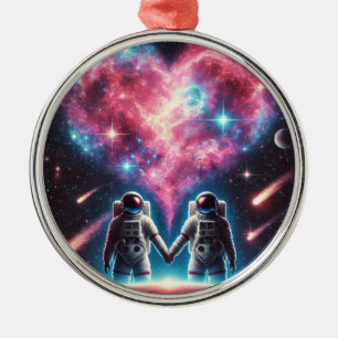 De Metal Ornamento do Astronauta Amor
