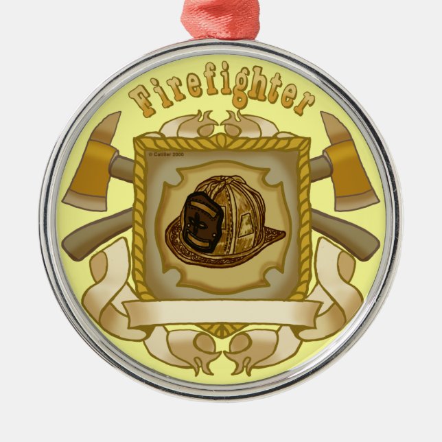 De Metal Ornamento do Ax Shield FireFighter (Frente)