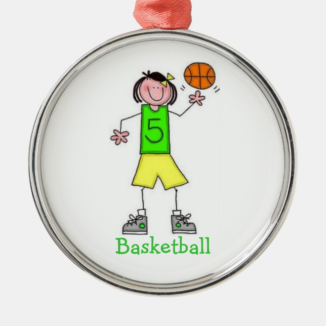 De Metal Ornamento do basquetebol das meninas (Frente)