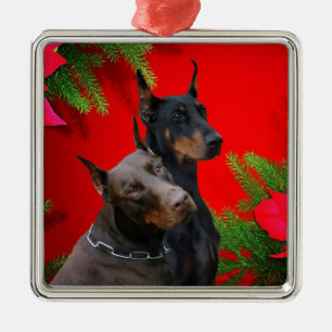 De Metal Ornamento do casal do Doberman