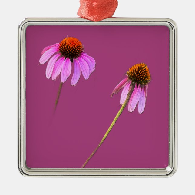 De Metal Ornamento do ConEFlower Roxo (Frente)