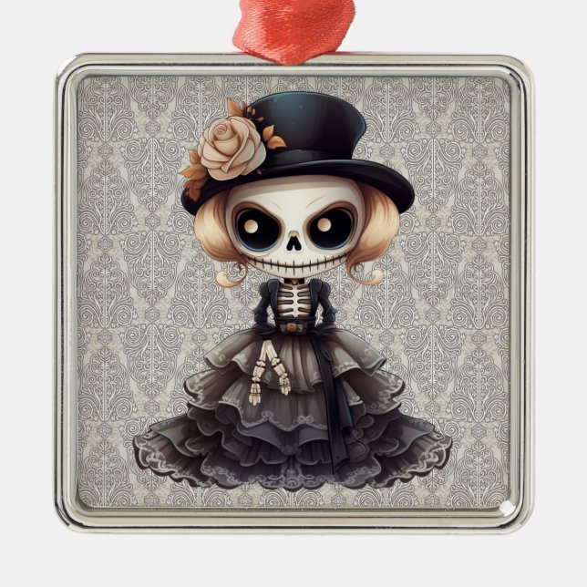 De Metal Ornamento do Esqueleto Steampunk (Frente)