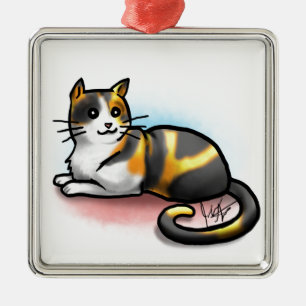 De Metal Ornamento do gato - chita