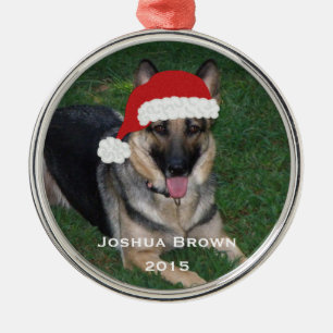De Metal Ornamento do german shepherd do Natal