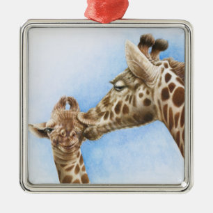 De Metal Ornamento do girafa & da vitela