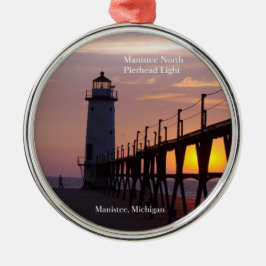 De Metal ornamento do Manistee North Pierhead Light