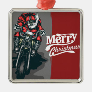 De Metal Ornamento do papai noel da motocicleta do Feliz