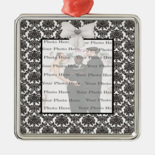 De Metal Ornamento do quadrado da prata do casamento da