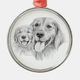 De Metal Ornamento dos Retrievers dourados