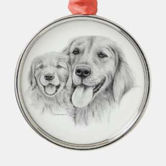 De Metal Ornamento dos Retrievers dourados