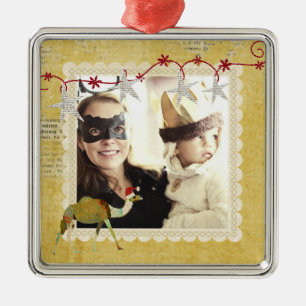 De Metal Ornamento Dourado da foto do vintage sonhador do