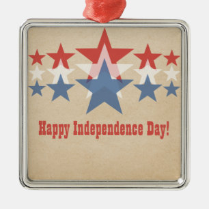 De Metal Ornamento em Cascata Vermelho, Branco e Azul