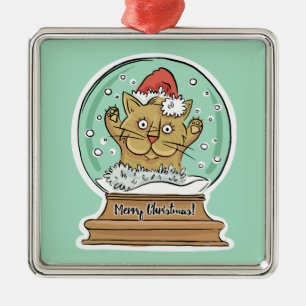 De Metal Ornamento engraçado bonito do gato do Natal