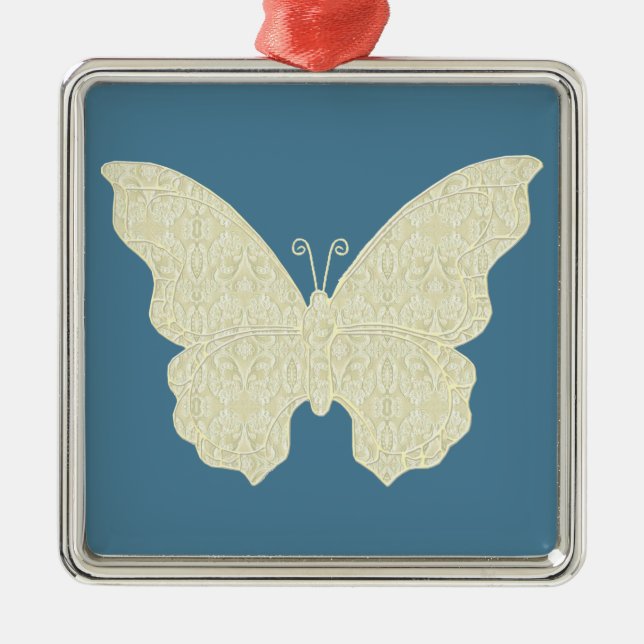 De Metal Ornamento Lace Butterfly Square (Frente)