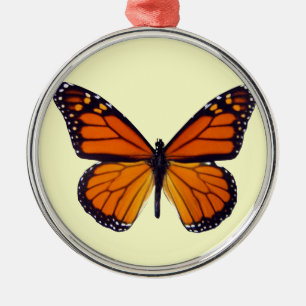 De Metal Ornamento Laranja Borboleta Redonda
