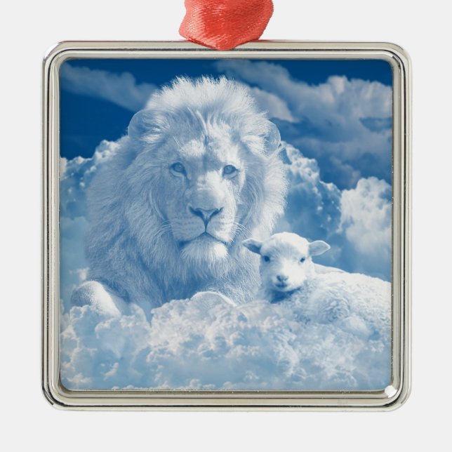 De Metal Ornamento Lion e Lamb (Frente)