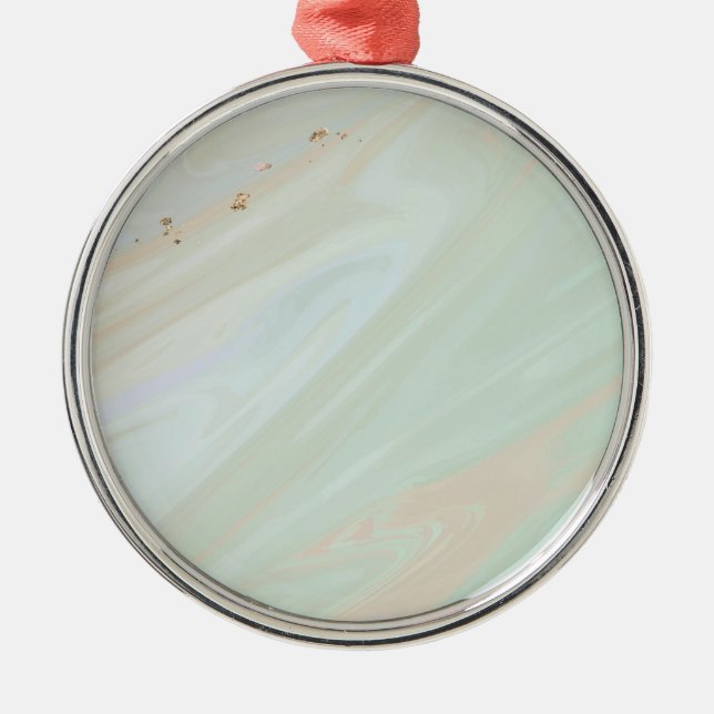 De Metal Ornamento Marble Pastel Glitter Premium Round (Frente)