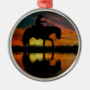 De Metal Ornamento metálico Cowboy