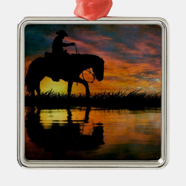 De Metal Ornamento metálico Cowboy (Frente)