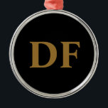 De Metal Ornamento metálico Dourado monograma<br><div class="desc">Ornamento metálico Dourado monograma</div>