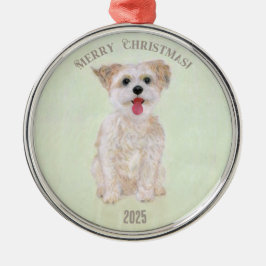 De Metal Ornamento Morkie Premium Round