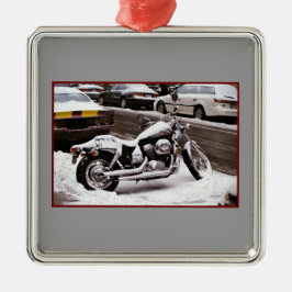 De Metal Ornamento "Motociclo no inverno"