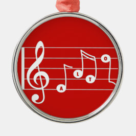 De Metal Ornamento Musical Red Alto Singer