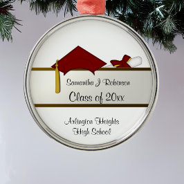 De Metal Ornamento para Graduação do Boné Vermelho Escuro