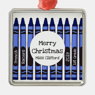 De Metal Ornamento Personalizado do Ano Escolar Crayon