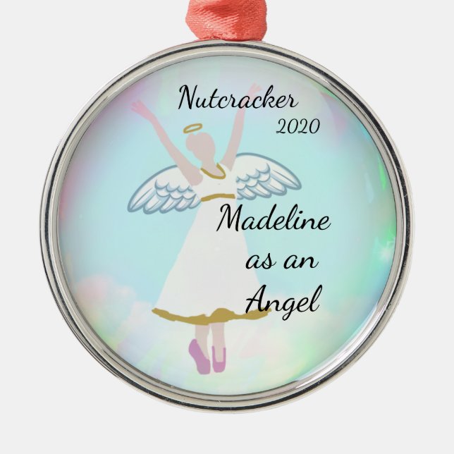 De Metal Ornamento personalizado do Nutcracker - anjo (Frente)