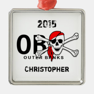 De Metal Ornamento personalizado do pirata dos Crossbones