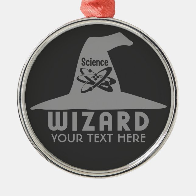 De Metal ornamento personalizado do Science Wizard (Frente)