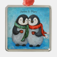 Ornamento Personalizado Primeiro Natal Junto Pingu