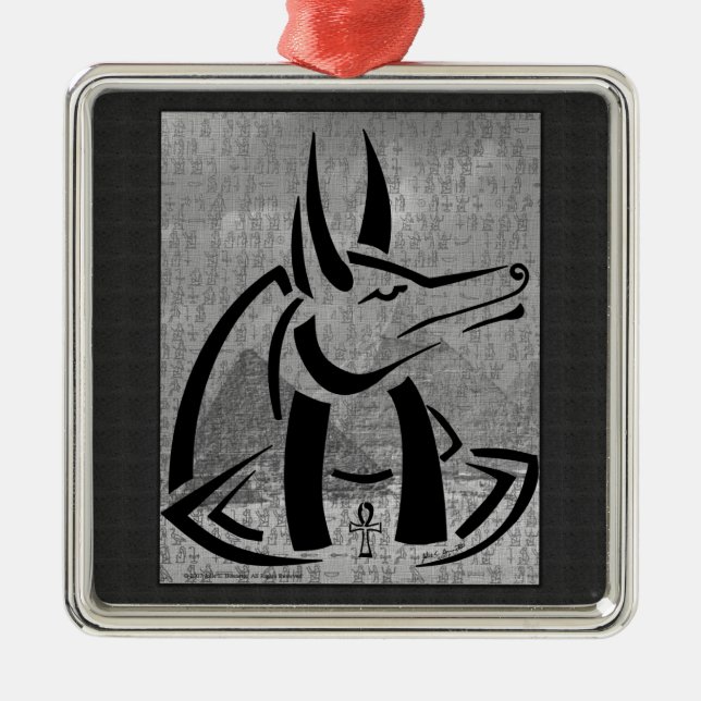 De Metal Ornamento Quadrado Anubis Premium (Frente)