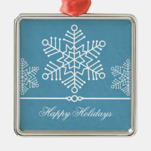 De Metal Ornamento Quadrado Delicado Snowflakes Premium