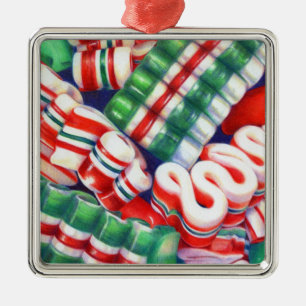 De Metal Ornamento Quadrado do RIBBON CANDY Premium