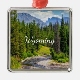 De Metal Ornamento Quadrado do Rio North Fork Shoshone Prem