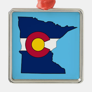 De Metal Ornamento quadrado escondido do Colorado flag Minn