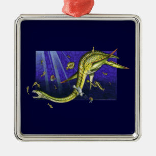 De Metal Ornamento Quadrado Plesiosaur Premium