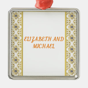 De Metal Ornamento Quadrado Premium