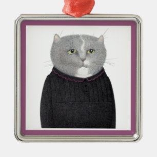 De Metal Ornamento quadrado Premium CAT HOUSEKEEPER