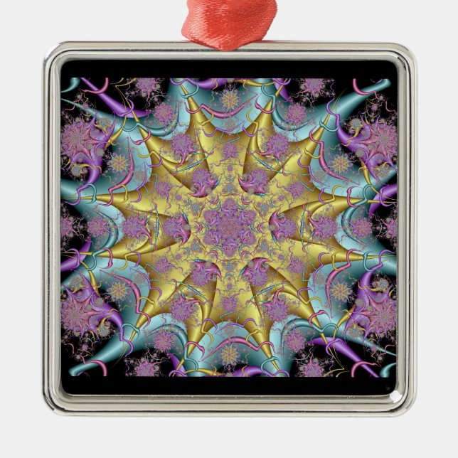 De Metal Ornamento quadrado superior #3 do caleidoscópio (Frente)