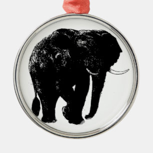 De Metal Ornamento Redondo Cerâmico Elefante